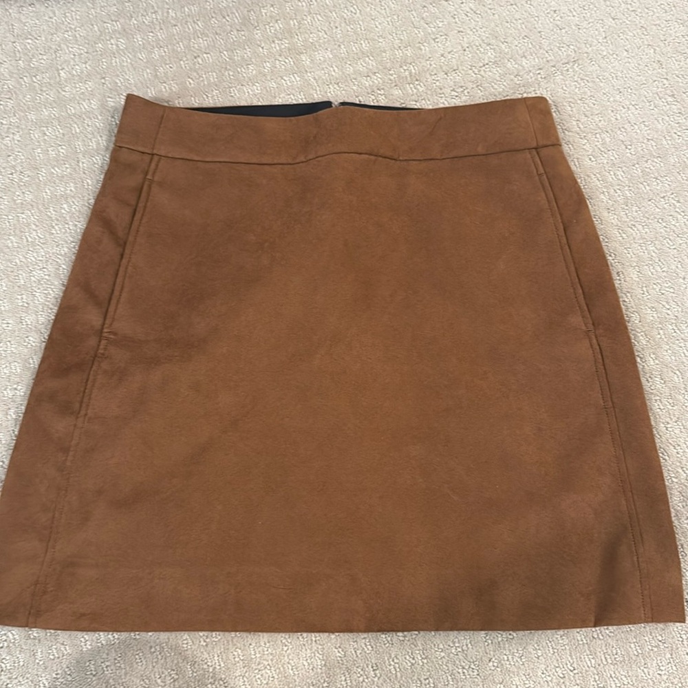 Jcrew brown suede mini skirt